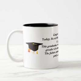 Caneca De Café Em Dois Tons Graduação de Mug com Palavras