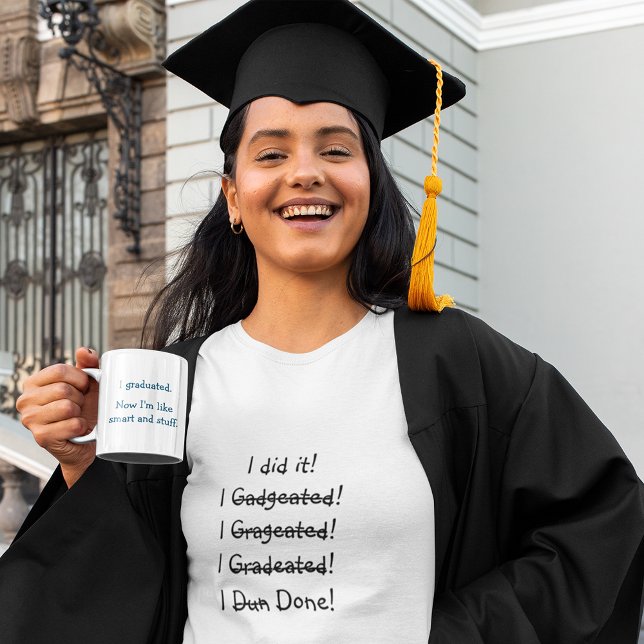 Caneca De Café Em Dois Tons Graduação Engraçada Citação Humor Smart Formando (Funny Graduation Quote Humor Smart Graduate Grad Two-Tone Coffee Mug)