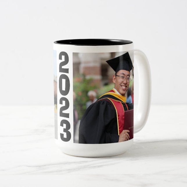 Caneca De Café Em Dois Tons Graduação Foto 2023 (Frente Esquerda)