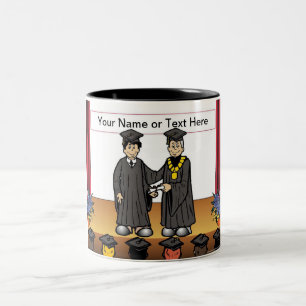 Caneca De Café Em Dois Tons Graduação Personalizada - Cartoon Masculino