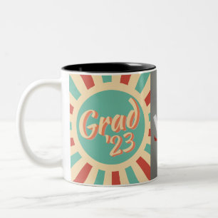 Caneca De Café Em Dois Tons Graduação Retroativa Classe de Nome Personalizado