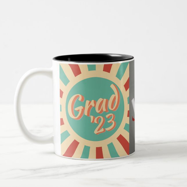Caneca De Café Em Dois Tons Graduação Retroativa Classe de Nome Personalizado  (Esquerda)