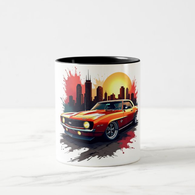 Caneca De Café Em Dois Tons Graffiti Muscle Car (Centro)