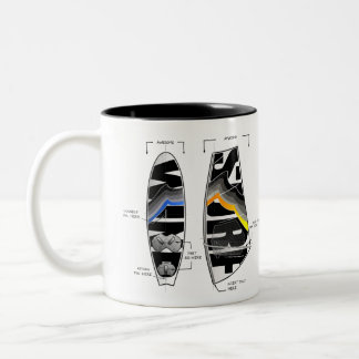 Caneca De Café Em Dois Tons Gráfico de Conselho e de velas para artes de naveg