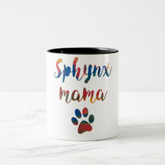 Caneca De Café Em Dois Tons Gráfico de cores do Mama Artístico de Sphynx