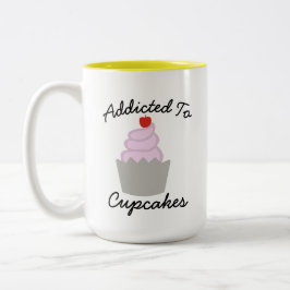 Caneca De Café Em Dois Tons Gráfico de Designs de Cupcake de deserto doce, Tex