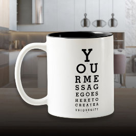 Caneca De Café Em Dois Tons Gráfico de Optometrista Divertido com Mensagem Per