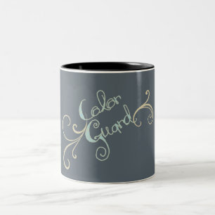 Caneca De Café Em Dois Tons Gráfico de texto da Guarda de cor com giro na cane