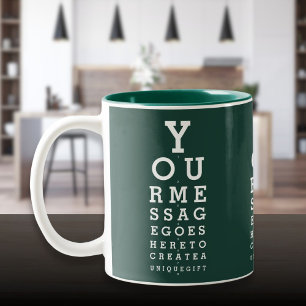 Caneca De Café Em Dois Tons Gráfico de Visão Divertido com Mensagem Personaliz