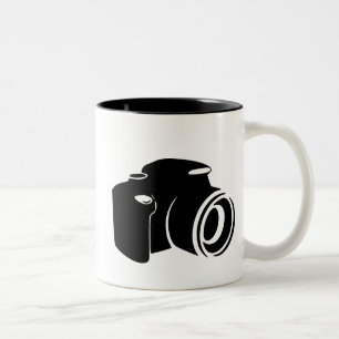 Caneca De Café Em Dois Tons Gráfico do ícone do fã da fotografia do amor da