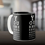 Caneca De Café Em Dois Tons Gráfico óptico de Visão Oculta de Mensagem Persona<br><div class="desc">Adicione sua própria mensagem para criar um presente exclusivo e divertido. Projetado por Thisnotme©</div>