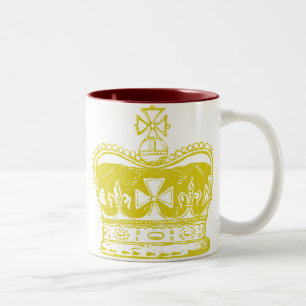 Caneca De Café Em Dois Tons Gráficos da Coroa Real