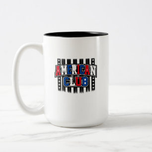 Caneca De Café Em Dois Tons Gráficos em estilo esportivo do clube americano vi