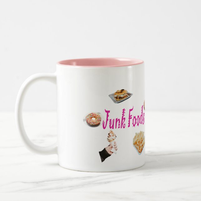 Caneca De Café Em Dois Tons GráficosDeComidaRápida (Esquerda)