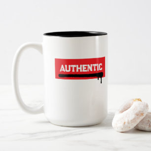 Caneca De Café Em Dois Tons Grafite de Rua Autêntico - Arte de Gotejamento em 