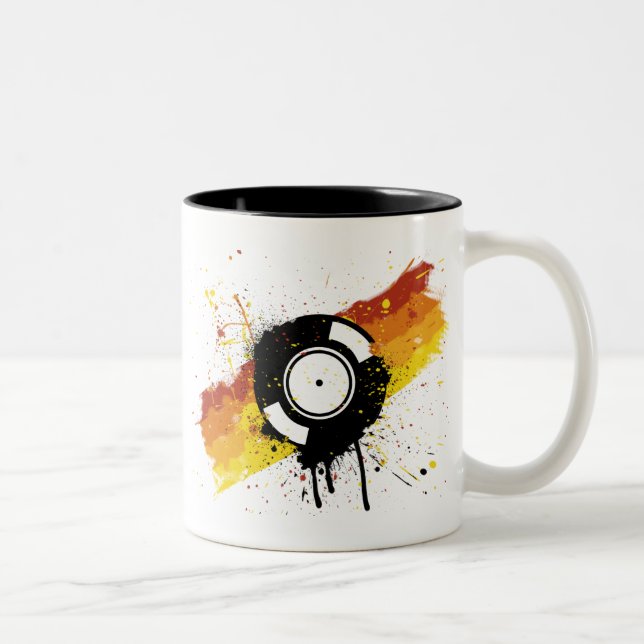 Caneca De Café Em Dois Tons Grafites do vinil (Direita)