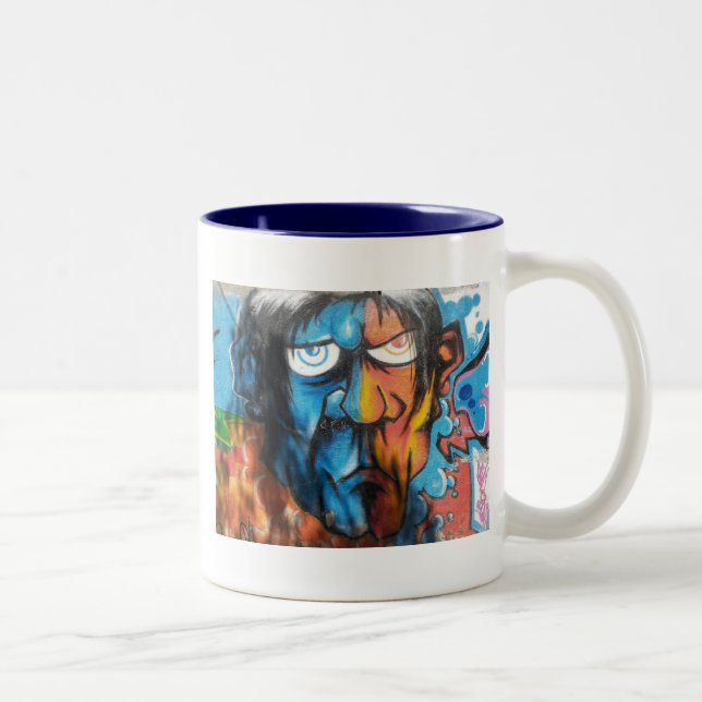 Caneca De Café Em Dois Tons Grafitti Art (Direita)