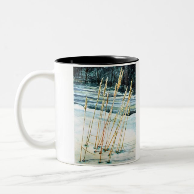 Caneca De Café Em Dois Tons Grama na neve (Esquerda)
