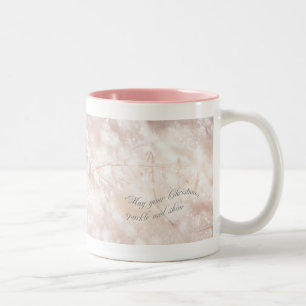 Caneca De Café Em Dois Tons Grama selvagem em neve e gelo - Feliz Natal