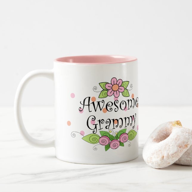 Caneca De Café Em Dois Tons Grammy Muito Incrível (Com Donut)