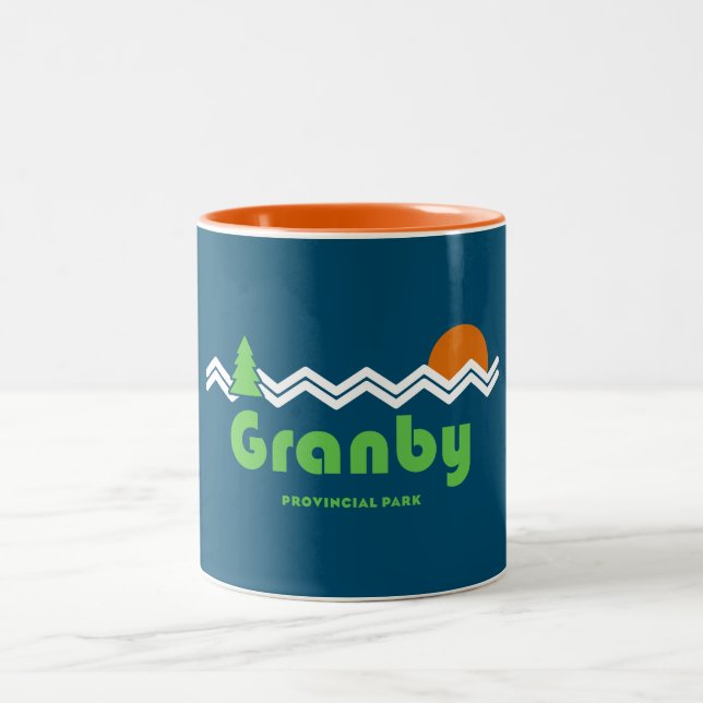 Caneca De Café Em Dois Tons Granby Provincial Park Retro (Centro)