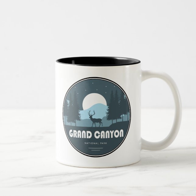 Caneca De Café Em Dois Tons Grand Canyon National Park Deer (Direita)