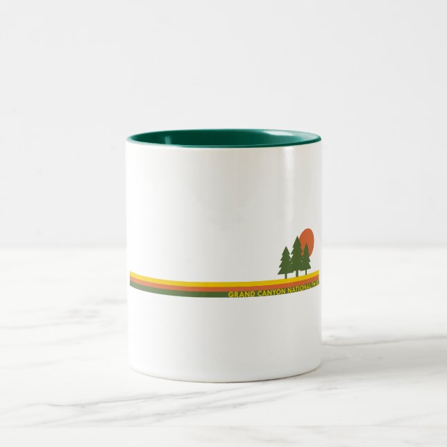 Caneca De Café Em Dois Tons Grand Canyon National Park Pine Trees Sun (Centro)