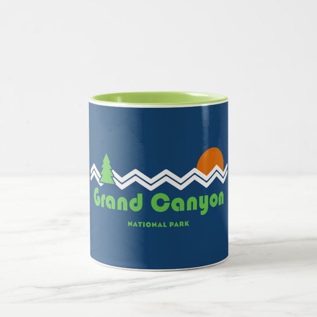 Caneca De Café Em Dois Tons Grand Canyon National Park Retro (Centro)