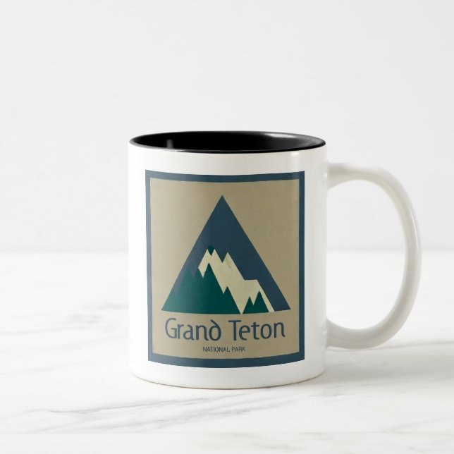 Caneca De Café Em Dois Tons Grand Teton National Park Rustic (Direita)