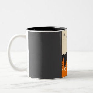 Caneca De Café Em Dois Tons Grand Teton National Park Vintage Viagem Po Único