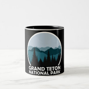 Caneca De Café Em Dois Tons Grand Teton National Park Wyoming Vintage Retro