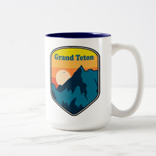 Caneca De Café Em Dois Tons Grand Teton Wyoming Sunrise