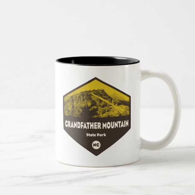 Caneca De Café Em Dois Tons Granddad Mountain State Park Carolina do Norte (Direita)