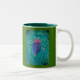 Caneca De Café Em Dois Tons Grande Bug verde v
