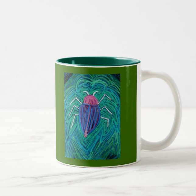 Caneca De Café Em Dois Tons Grande Bug verde v (Direita)