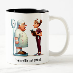 Caneca De Café Em Dois Tons Grande Choque para um Paciente Grande