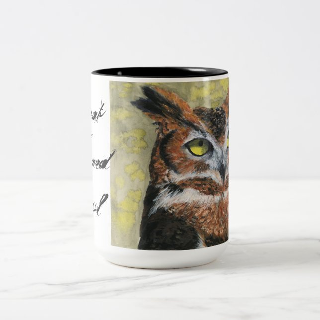Caneca De Café Em Dois Tons Grande coruja Horned (Centro)