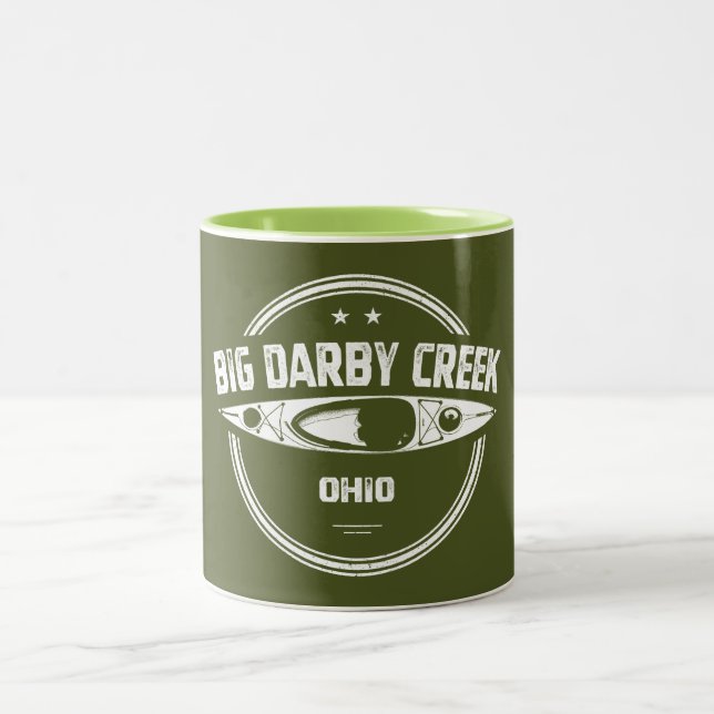 Caneca De Café Em Dois Tons Grande Darby Creek Ohio Caiaque (Centro)