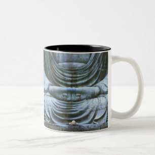 Caneca De Café Em Dois Tons Grande detalhe do Buda, templo Kotokuji, Kamakura,