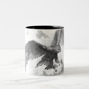 Caneca De Café Em Dois Tons Grande esboço de Eagles