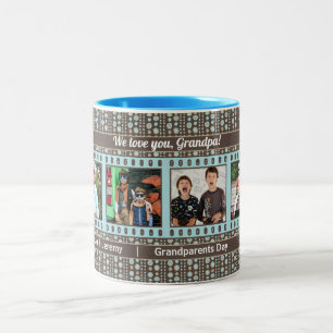 Caneca De Café Em Dois Tons GRANDPA Aqua e Brown Filmstrip 4-Foto