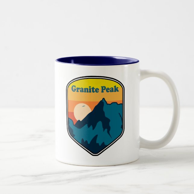 Caneca De Café Em Dois Tons Granite Peak Montana Sunrise (Direita)