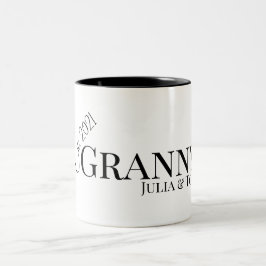 Caneca De Café Em Dois Tons Granny or Grammy Established Custom Year Modern