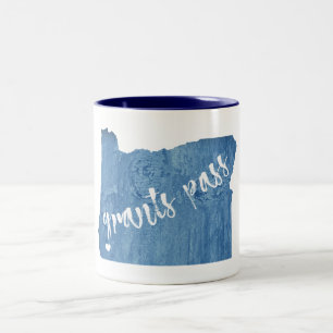 Caneca De Café Em Dois Tons Grant Pass, Oregon Wood Grain