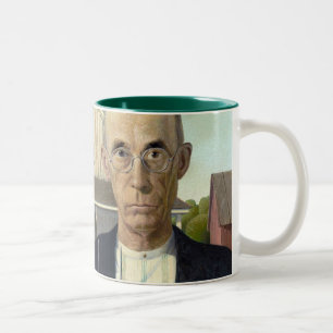 Caneca De Café Em Dois Tons Grant Wood "gótico americano "