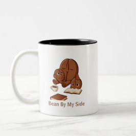 Caneca De Café Em Dois Tons Grão de café ao meu lado família de grãos de café 