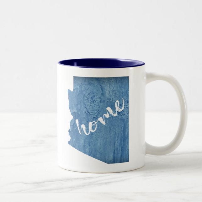 Caneca De Café Em Dois Tons Grão de Madeira da Casa do Arizona (Direita)