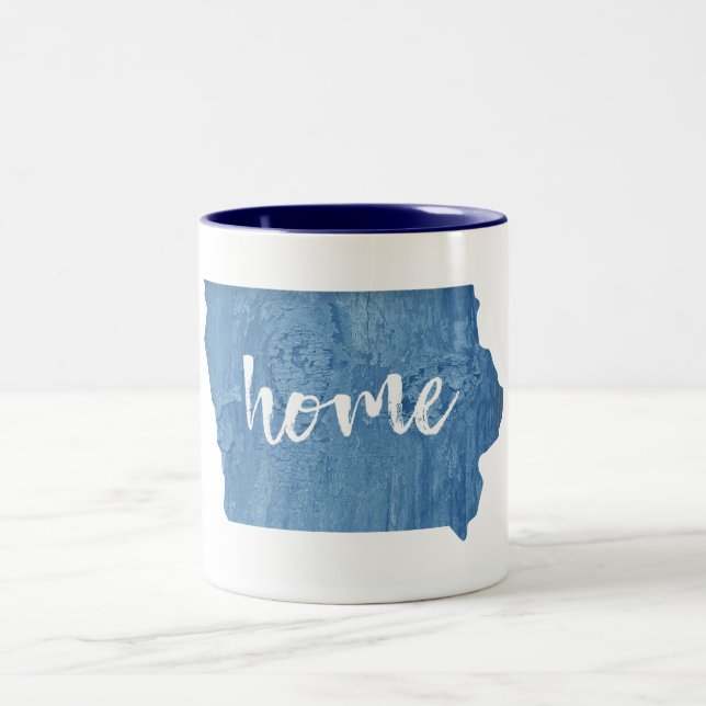 Caneca De Café Em Dois Tons Grão de Madeira de Casa de Iowa (Centro)
