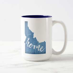 Caneca De Café Em Dois Tons Grão de Madeira de Casa em Idaho