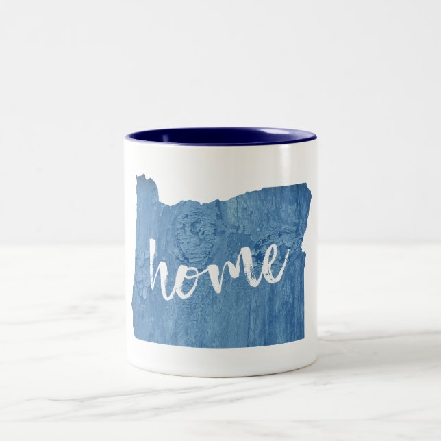 Caneca De Café Em Dois Tons Grão de Madeira de Oregon (Centro)